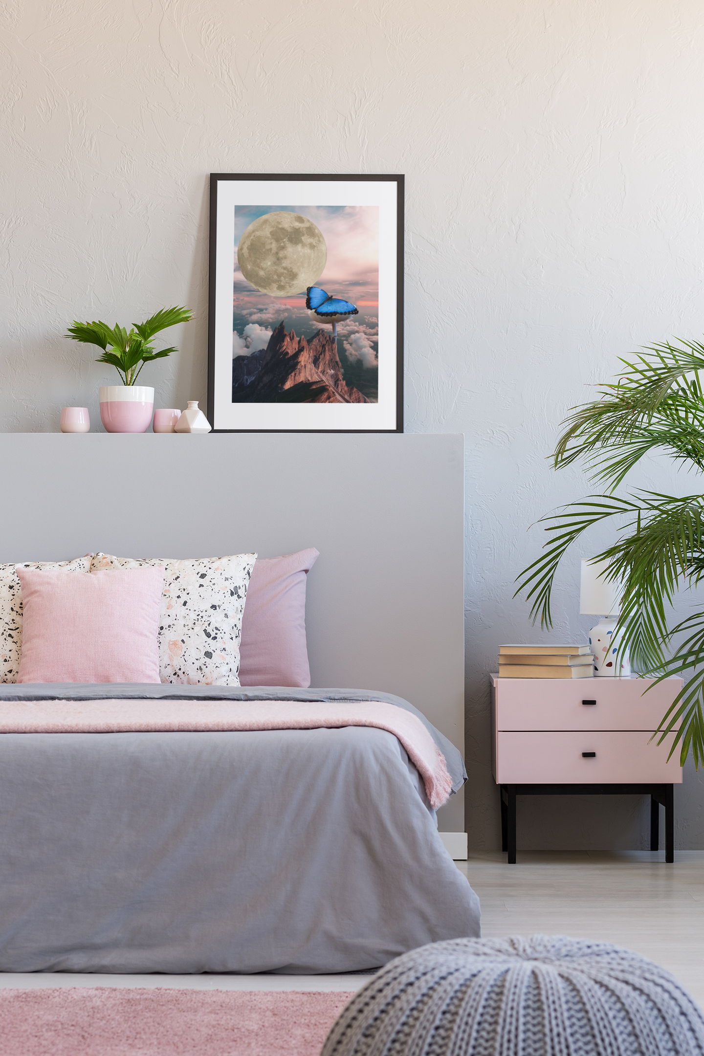 Butterfly Mountain Collage Print
