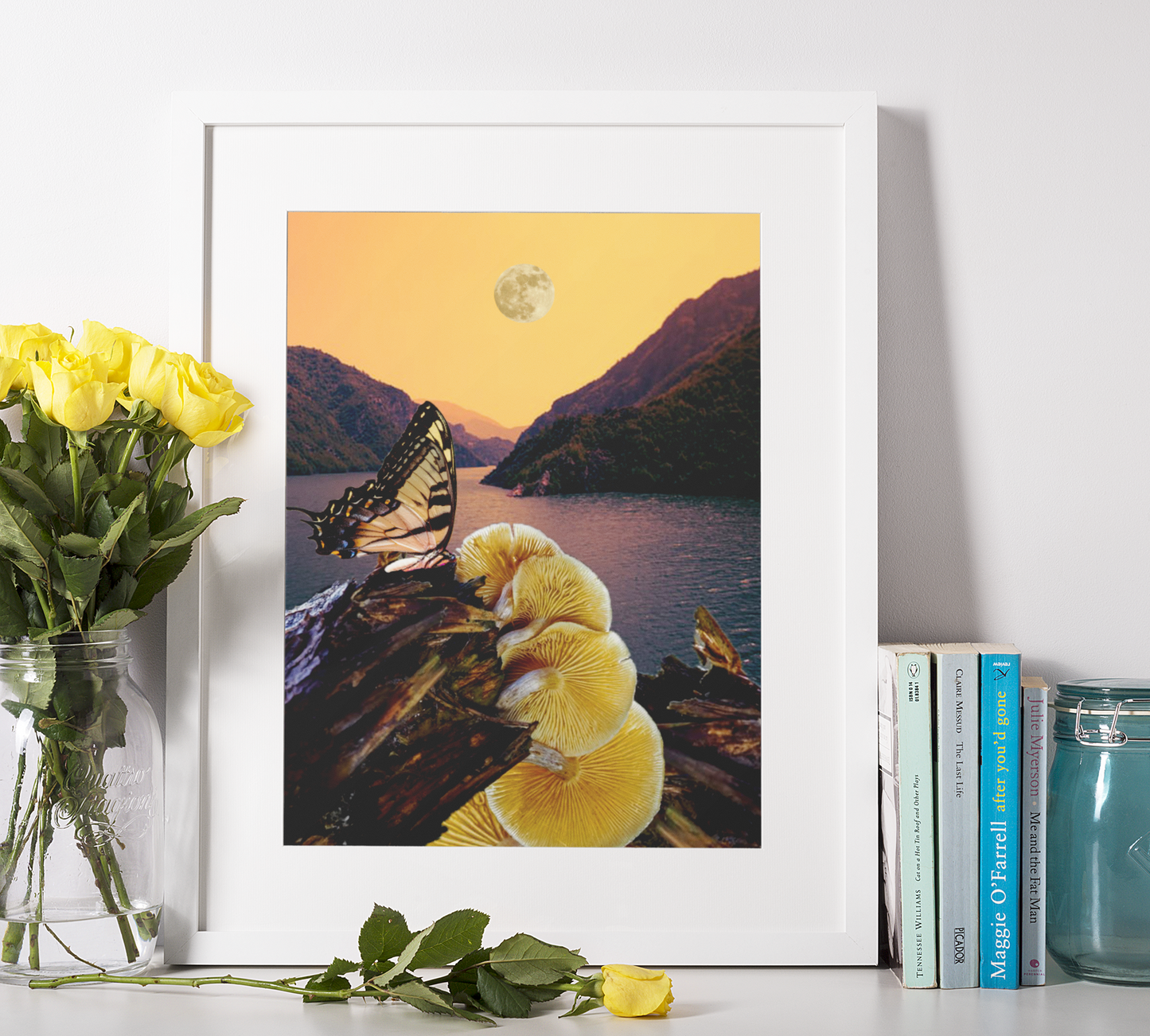 Mushroom Lake Collage Poster